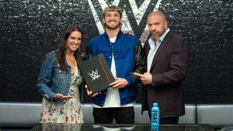 Logan Paul Stephanie McMahon Triple H WWE signing