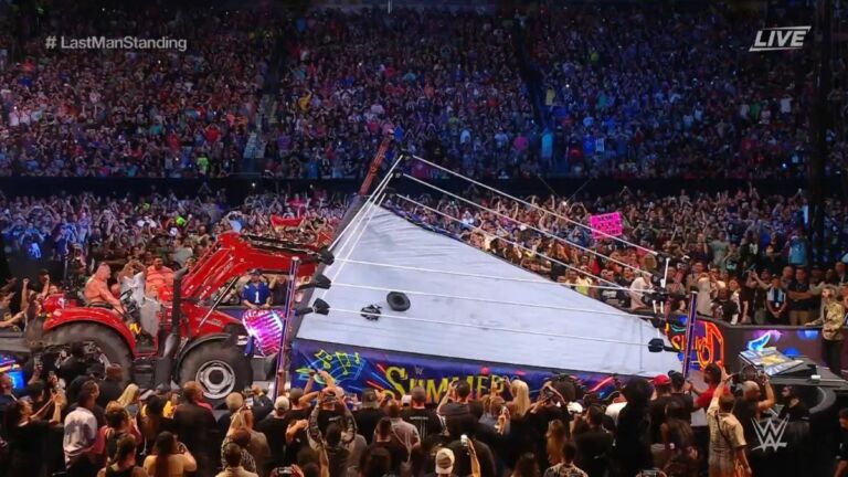 WWE Brock Lesnar Tractor SummerSlam Drop Fan React WOW