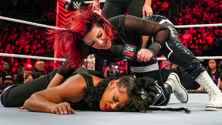 Bayley attacking Bianca Belair on WWE RAW